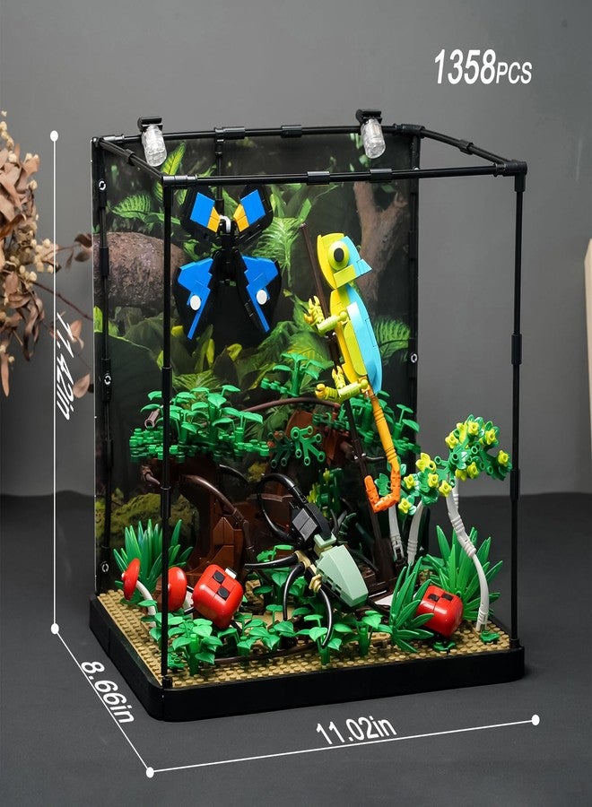 ENJBRICK Flowers Botanical Butterfly Garden Building Set for Adutls,Animals Insect Tank Building Toy Set for Boys and Girls 12 Years Up 1284 PCS - Image 4